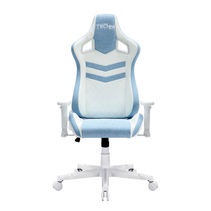 Mint Green And White Swivel Rolling Gaming Chair