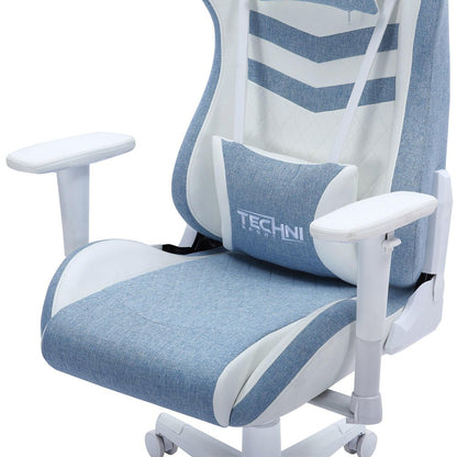 Mint Green And White Swivel Rolling Gaming Chair