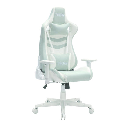Mint Green And White Swivel Rolling Gaming Chair