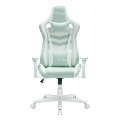 Mint Green And White Swivel Rolling Gaming Chair