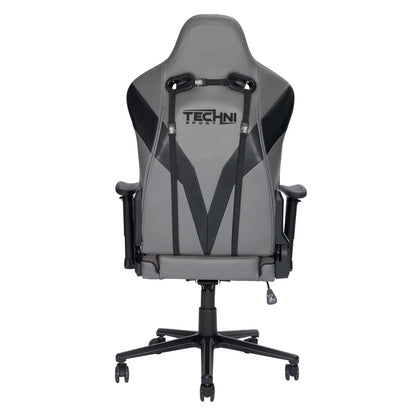 Gray And Black Adjustable Height Swivel Rolling Gaming Chair