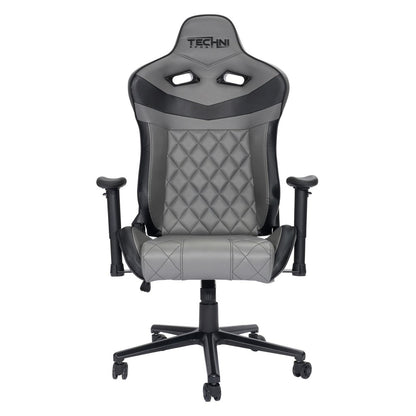 Gray And Black Adjustable Height Swivel Rolling Gaming Chair