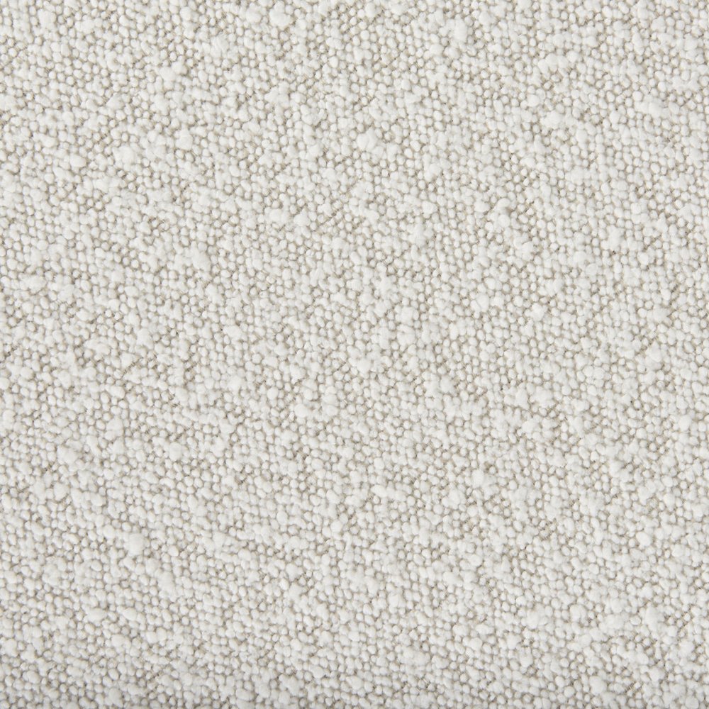 36" Cream and Black Fabric Round Pouf Ottoman