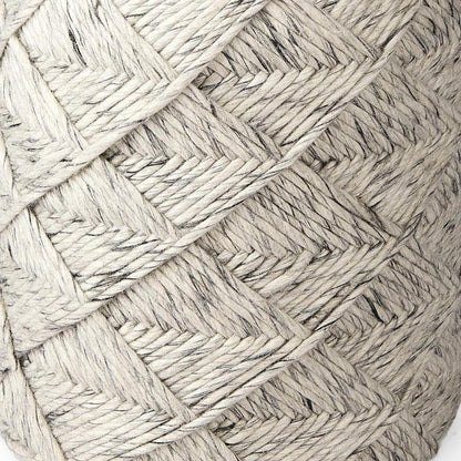 16" Beige and Gray Wool Chevron Round Pouf Ottoman