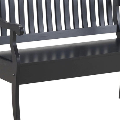 42" Black Solid Wood Storage Bench With Flip Top