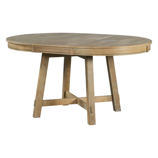 58" Natural Wood Removable Leaf Oval Extendable Dining Table