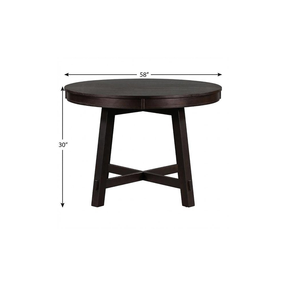 58" Espresso Wood Removable Leaf Oval Extendable Dining Table