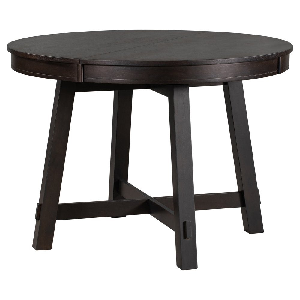 58" Espresso Wood Removable Leaf Oval Extendable Dining Table