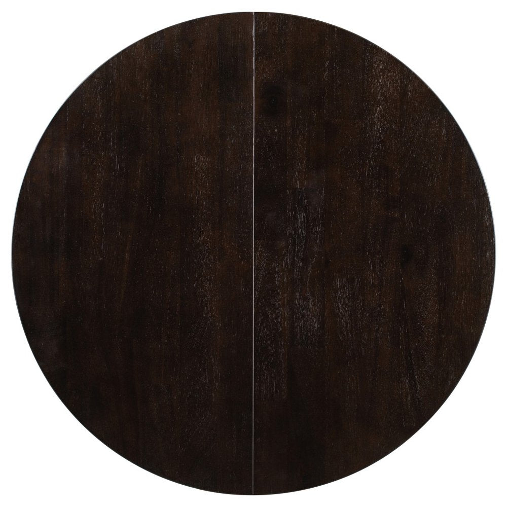 58" Espresso Wood Removable Leaf Oval Extendable Dining Table