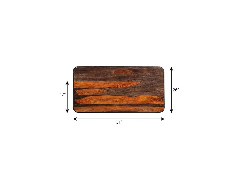 51" Dark Brown Solid Wood Solid Coffee Table