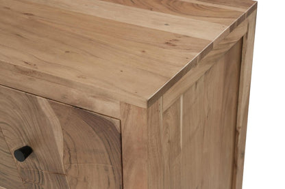 64" Brown Live Edge Solid Wood Six Drawer Double Dresser