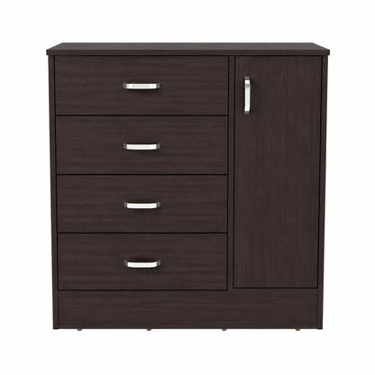 Set Of Two 31" Brown Wood Four Drawer Combo Dresser