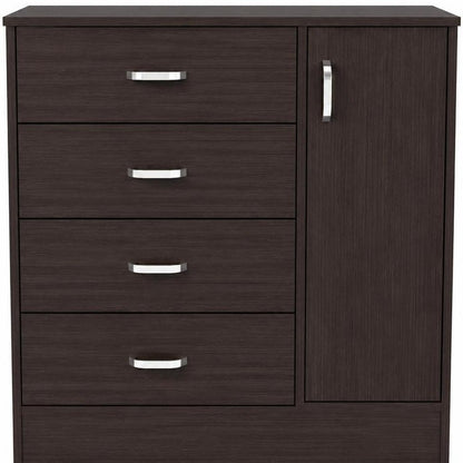 Set Of Two 31" Brown Wood Four Drawer Combo Dresser