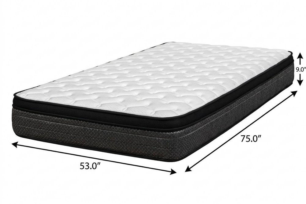 9" Twin Foam Medium Euro Top Foam Mattress