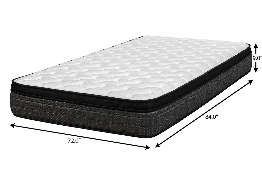 9" Twin Foam Medium Euro Top Foam Mattress