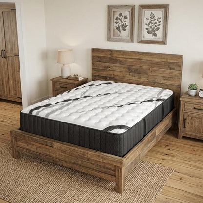 14" Graphite And Titanium Infused Queen Gel Memory Foam Medium Hybrid Mattress