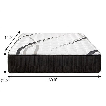 14" Graphite And Titanium Infused Queen Gel Memory Foam Medium Hybrid Mattress
