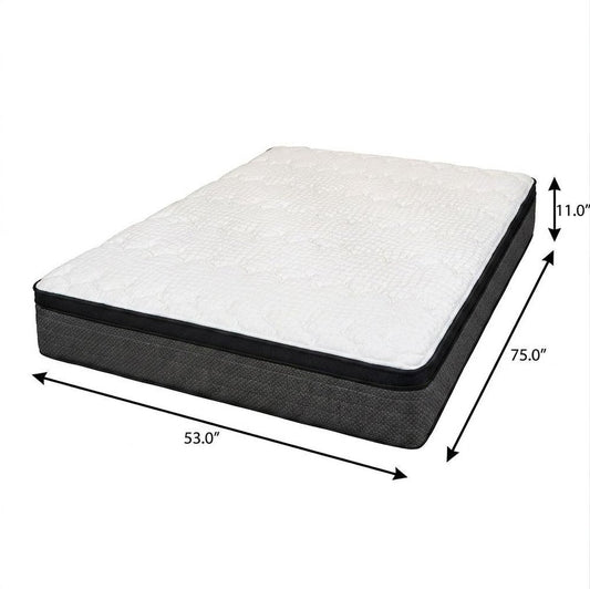 11" Short Queen 60 x 74 Foam Plush Euro Top Hybrid Mattress