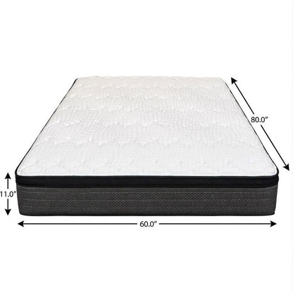 11" Short Queen 60 x 74 Foam Plush Euro Top Hybrid Mattress