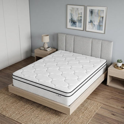 12" Twin Gel Memory Foam Medium Chevron Hybrid Mattress