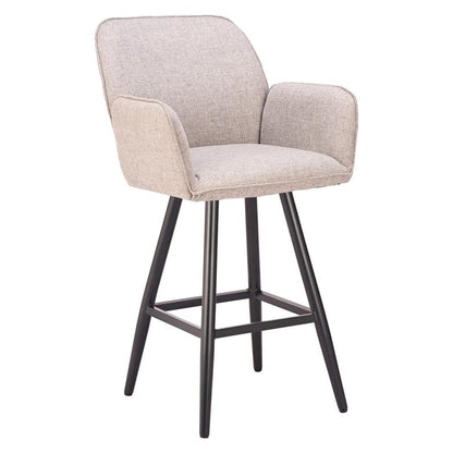 31" Beige Aluminum Swivel Outdoor Bar Height Chair