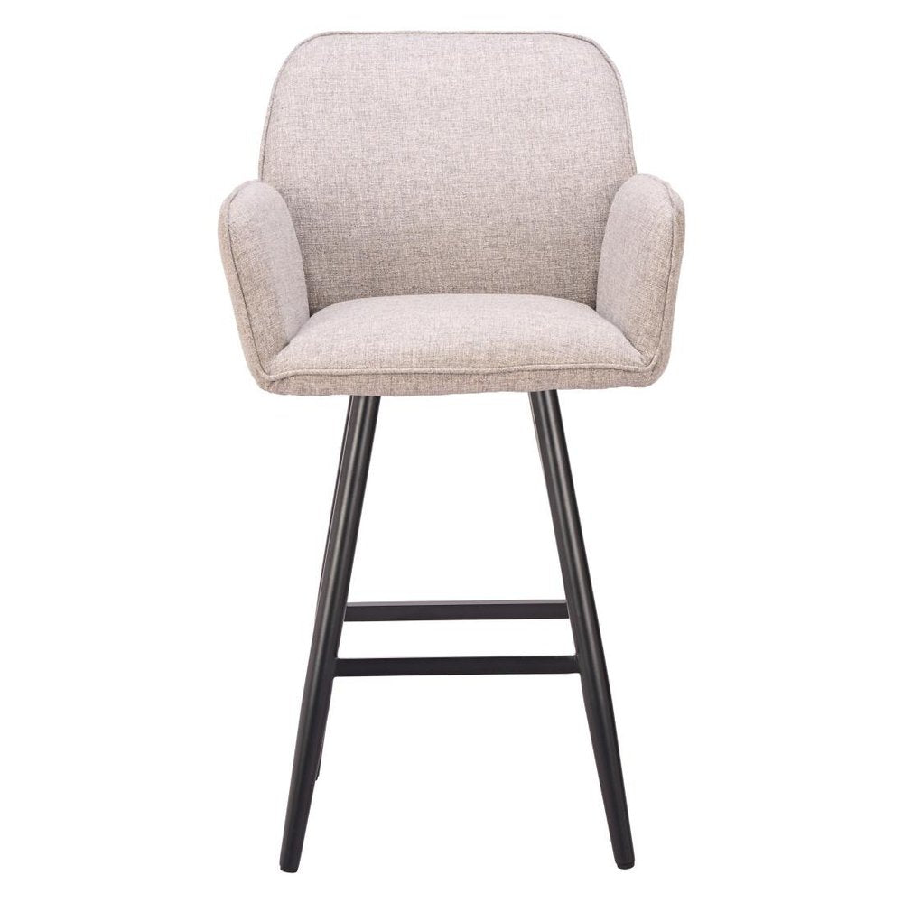 31" Beige Aluminum Swivel Outdoor Bar Height Chair