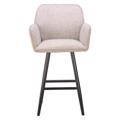 31" Beige Aluminum Swivel Outdoor Bar Height Chair