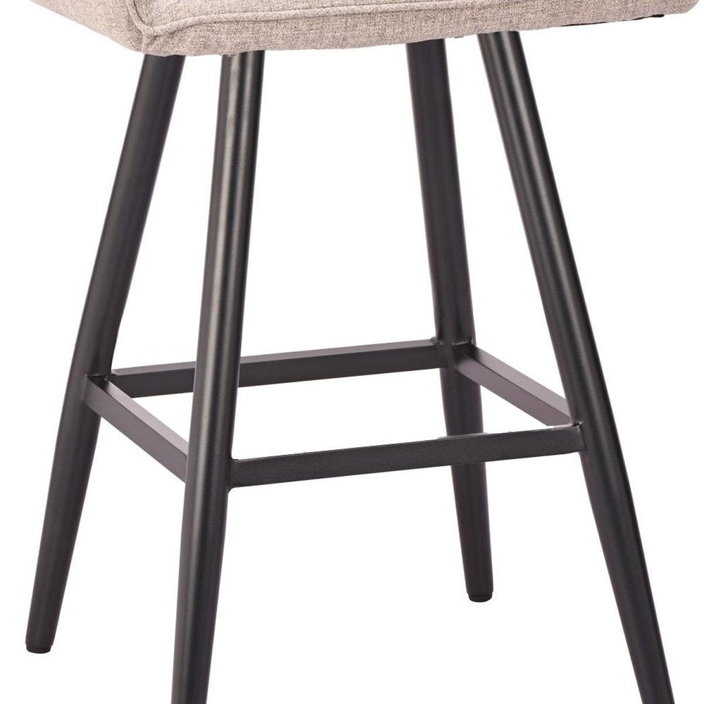 31" Beige Aluminum Swivel Outdoor Bar Height Chair