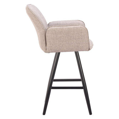 31" Beige Aluminum Swivel Outdoor Bar Height Chair
