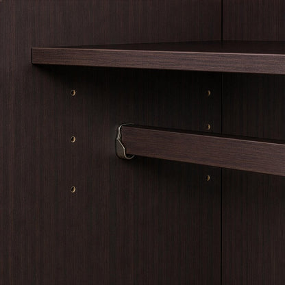 72" Dark Brown Solid Wood Two Door Single Drawer Combo Dresser
