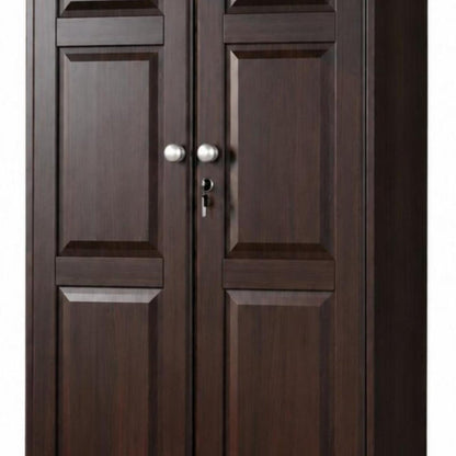 72" Dark Brown Solid Wood Two Door Single Drawer Combo Dresser