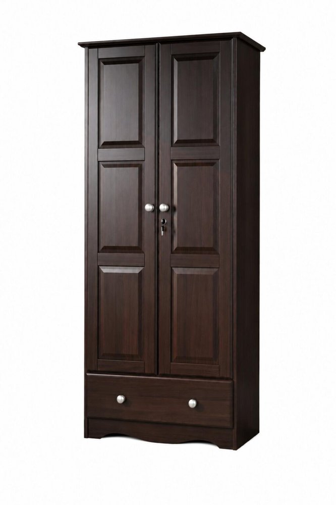 72" Espresso Solid Wood Two Door Single Drawer Combo Dresser