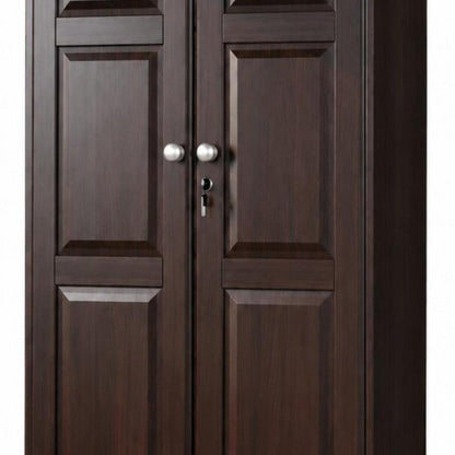 72" Espresso Solid Wood Two Door Single Drawer Combo Dresser