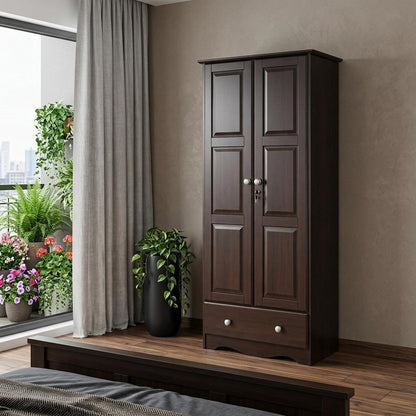 72" Espresso Solid Wood Two Door Single Drawer Combo Dresser