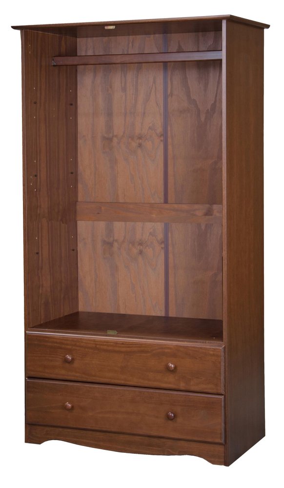 72" Coffee Solid Wood Two Door Two Drawer Combo Dresser