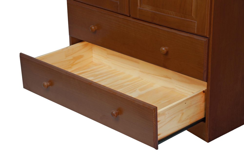 72" Coffee Solid Wood Two Door Two Drawer Combo Dresser