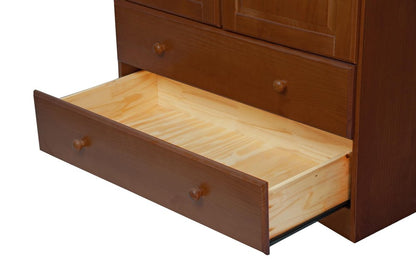 72" Coffee Solid Wood Two Door Two Drawer Combo Dresser