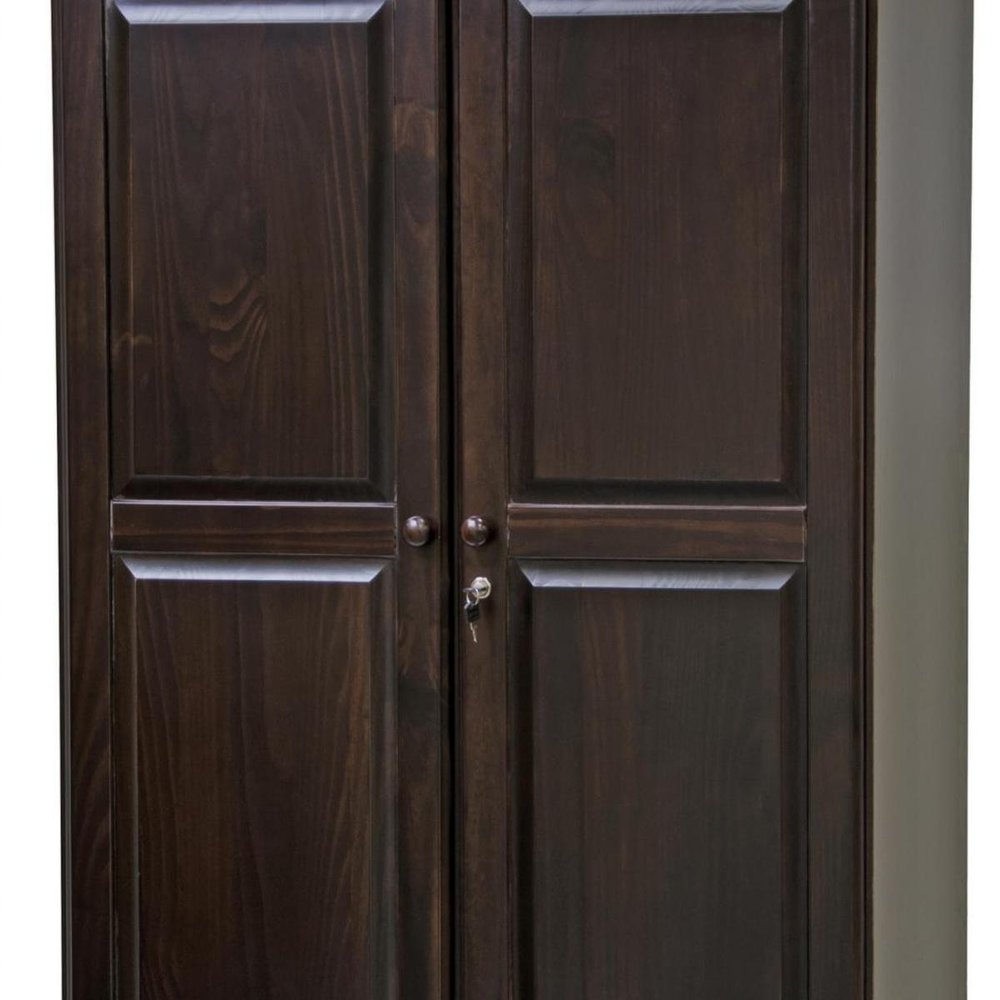 72" Dark Brown Solid Wood Two Door Two Drawer Combo Dresser