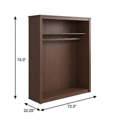74" Coffee Solid Wood Four Door Combo Dresser