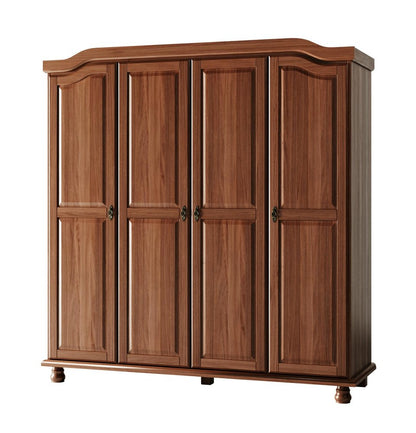 74" Coffee Solid Wood Four Door Combo Dresser