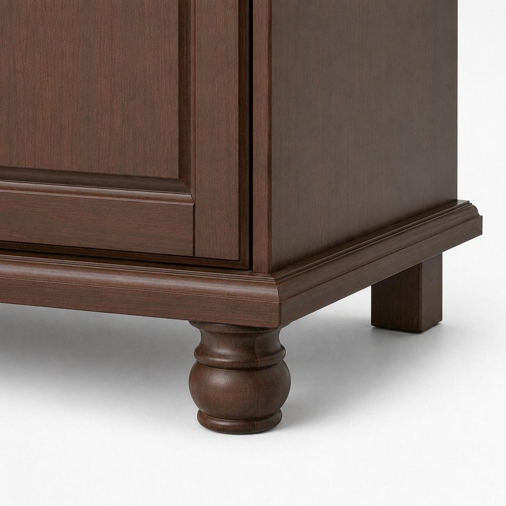 74" Coffee Solid Wood Mirrored Four Door Combo Dresser