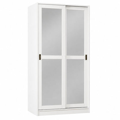 72" White Solid Wood Mirrored Two Door Combo Dresser