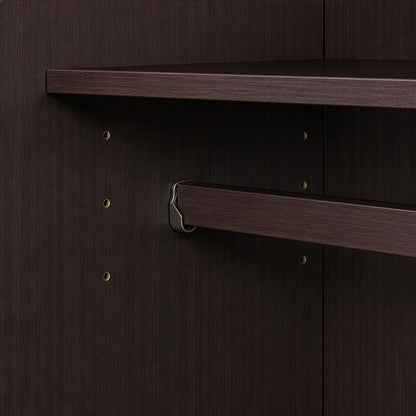 72" Dark Brown Solid Wood Two Door Combo Dresser