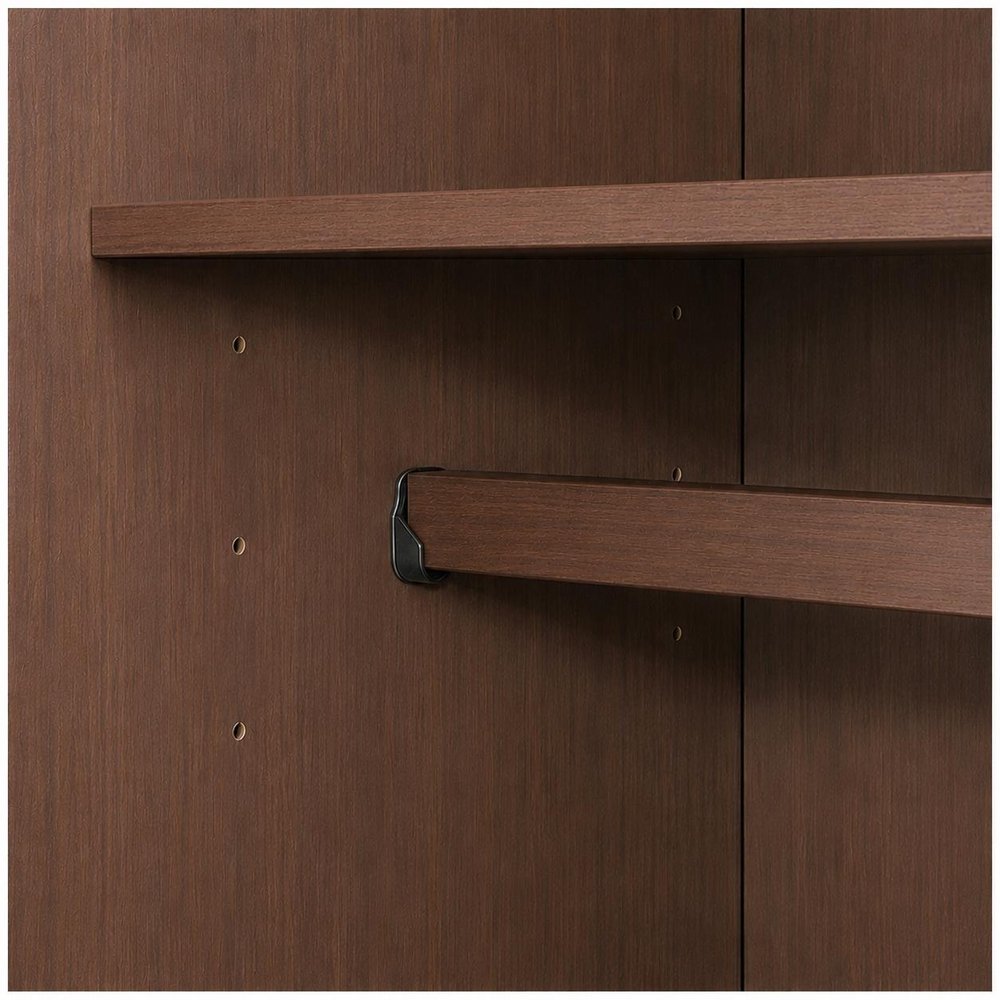 72" Coffee Solid Wood Four Door Combo Dresser