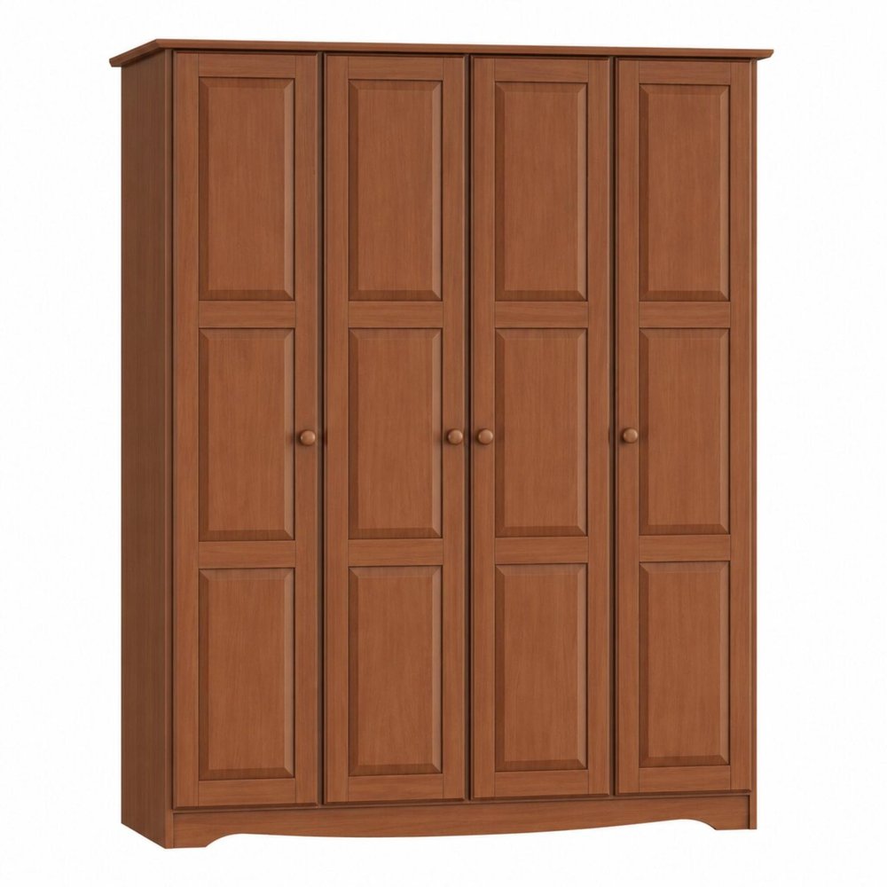 72" Coffee Solid Wood Four Door Combo Dresser
