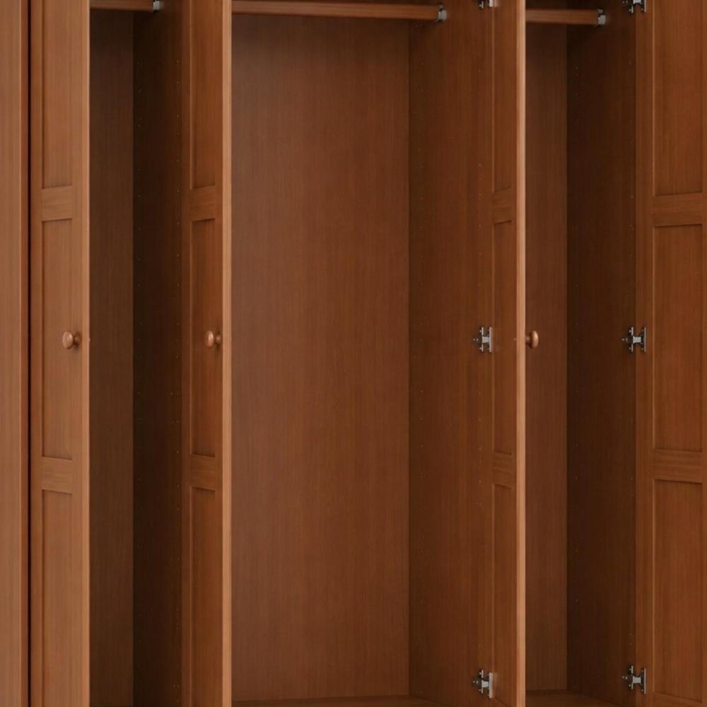 72" Coffee Solid Wood Four Door Combo Dresser
