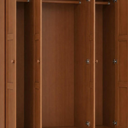72" Coffee Solid Wood Four Door Combo Dresser