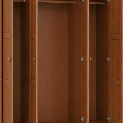 72" Coffee Solid Wood Four Door Combo Dresser