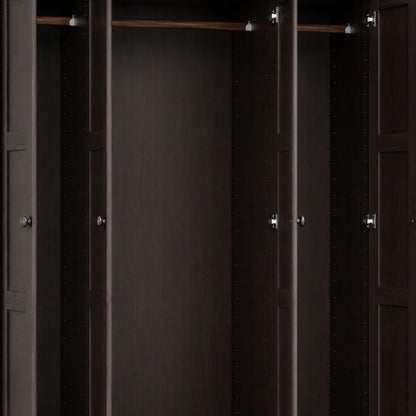 72" Dark Brown Solid Wood Four Door Combo Dresser