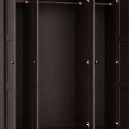 72" Dark Brown Solid Wood Four Door Combo Dresser